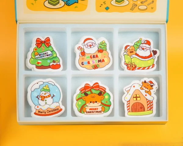 Santa Friends Christmas cellulose sponge gift box overview