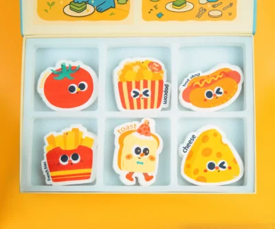 Tasty Friends Food Sponge Gift Box (18pcs) Tasty Friends food-themed cellulose sponge gift box overview