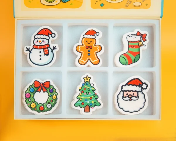 Christmas Friends holiday cellulose sponge gift box overview